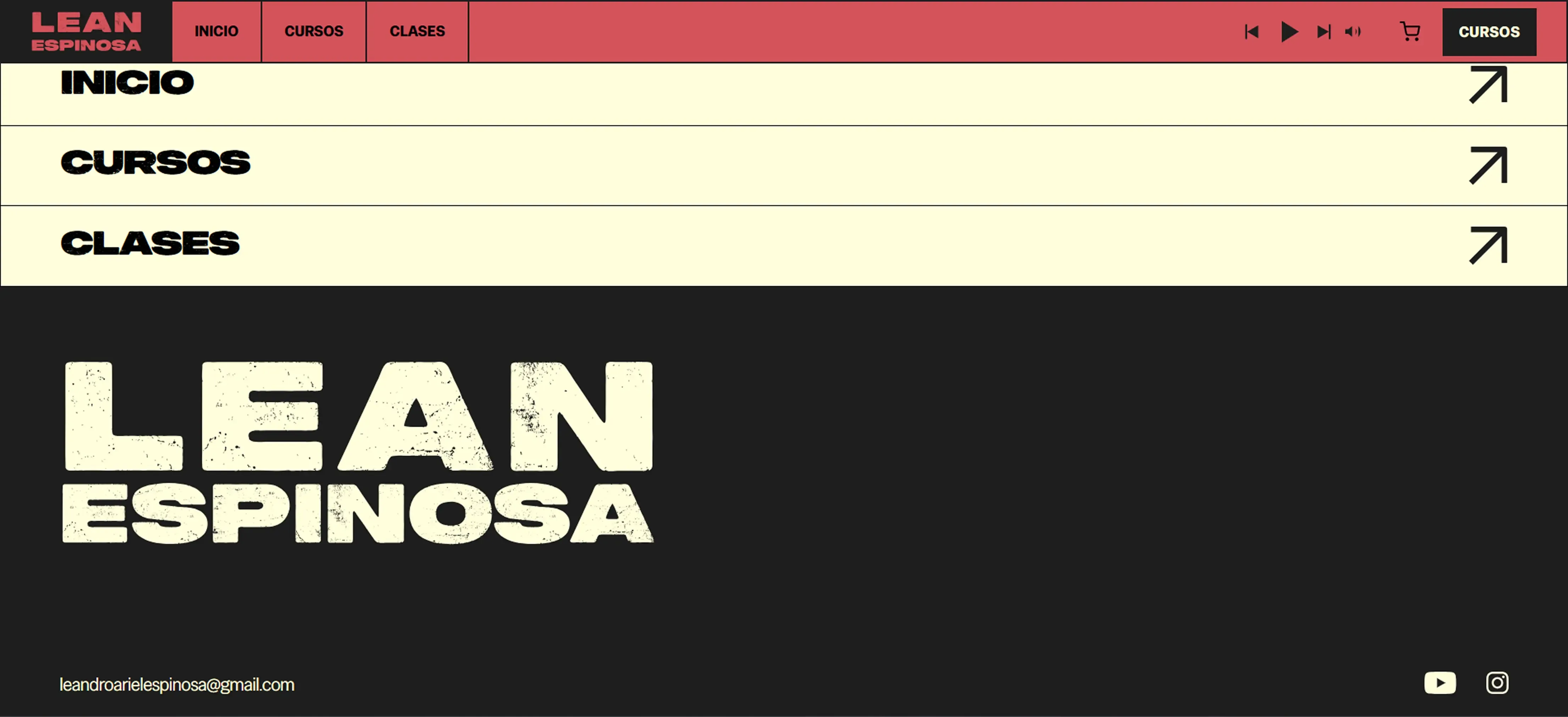 Lean Espinosa: captura 4 del sitio en desktop